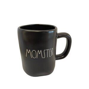 RAE Dunn Artisan Collection Black Ceramic Monster Halloween Mug Cup 3"W 5"H 18oz